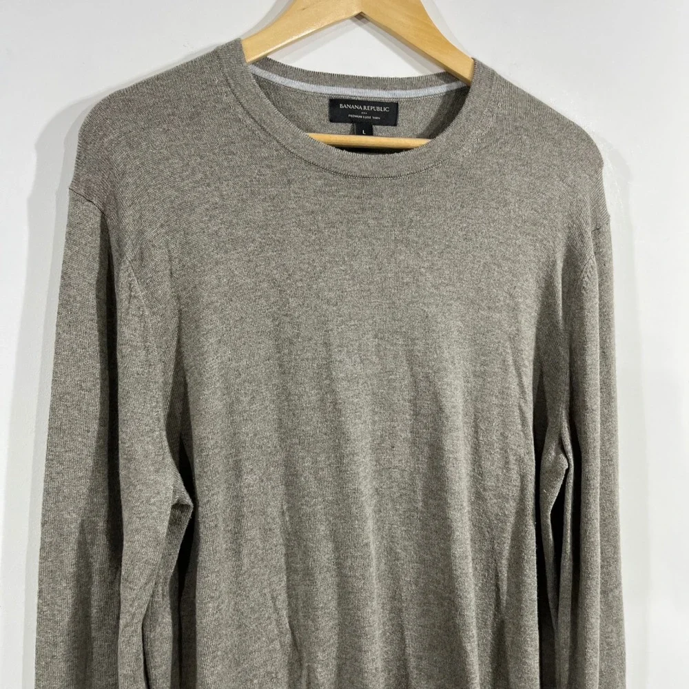 Banana Republic Old Money Silk Cashmere Crewneck Sweater Luxe Yarn Mens Large